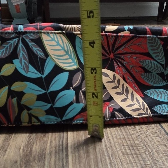 ESVAN Tote Bag Tropical Leaf Print Multicolor Zippered Shoulder Bag - Picture 6 of 9